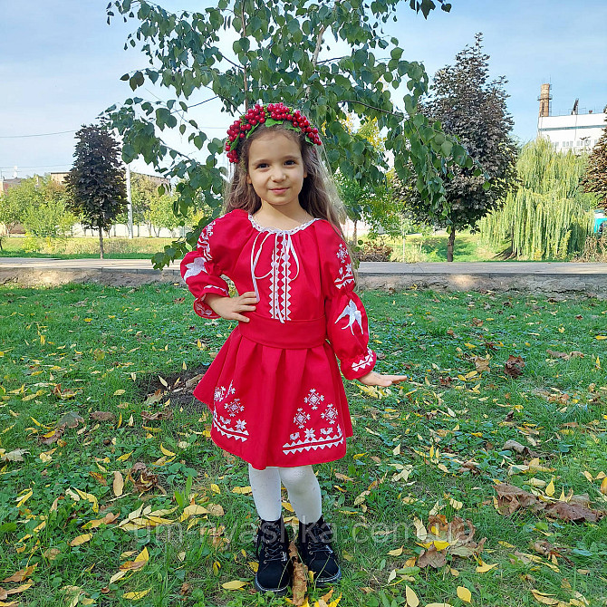 Вишите плаття жовте з синіми ластівками Кривий Ріг - фото 3