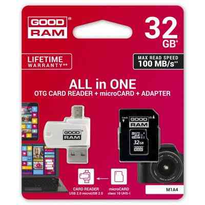 Карта памяти Goodram 32GB microSDHC class 10 UHS-I (M1A4-0320R12) Винница