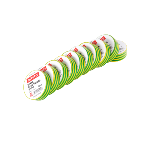 Ізоляційна стрічка 17мм*20м 140мкм жовто/зелена APRO Житомир - изображение 3