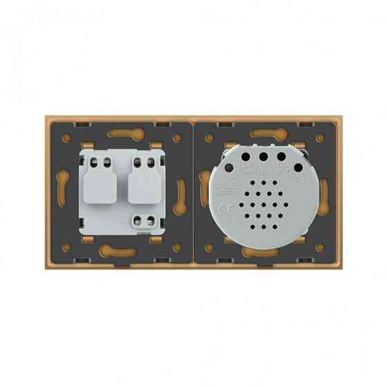 Розумний сенсорний ZigBee вимикач 1 сенсор 1 розетка Livolo золото скло (VL-C701Z/C7C1EU-13) Коломыя