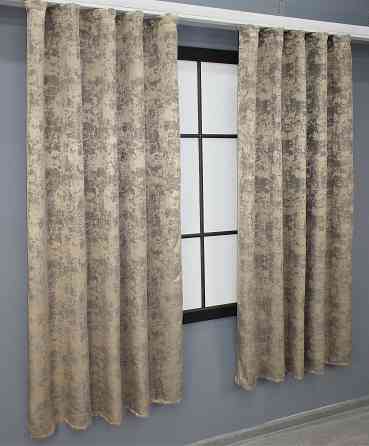 Комплект коротких штор VR-Textil Жаккард Sultan YL № 1208ш Бжево-серый 130х170 см 2 шт (35-0009) Киев