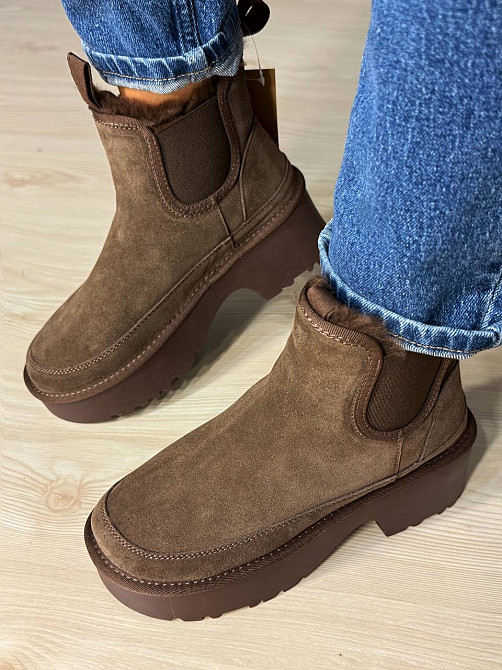 Ботинки женские Hengji 002-7 замшевые на меху высокие коричневые, 39, 24,5 см Киев - изображение 11