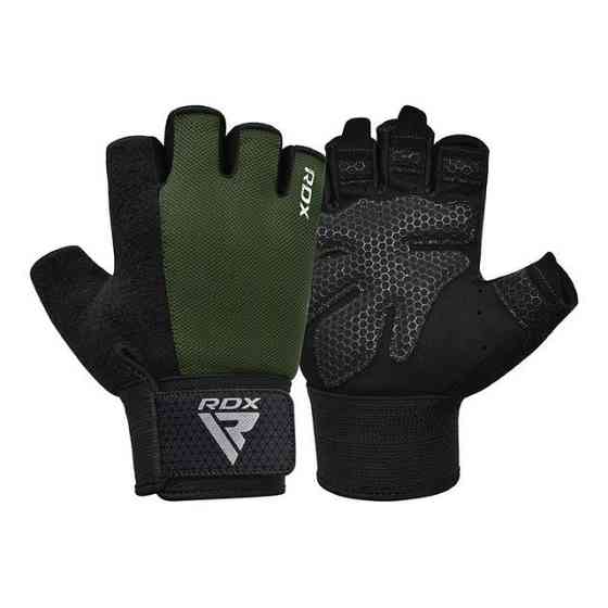Рукавички для фітнесу RDX W1 Half Army Green Plus L Каменское