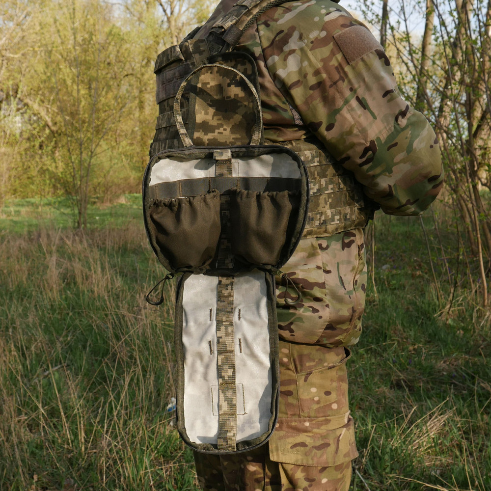 Подсумок-аптечка (быстрый сброс) Kiborg GU Cordura Pixel. Быстросъемная тактическая аптечка подсумок Киев - изображение 7