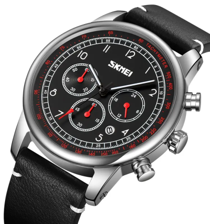 Часы наручные классические Skmei 9318 (Черный с черным циферблатом) Киев