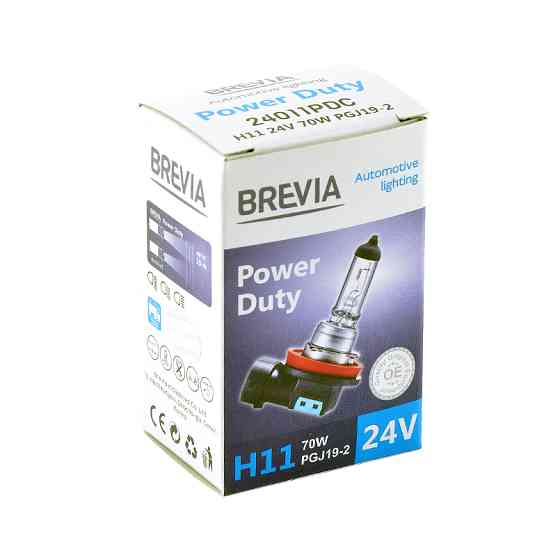 Галогенова лампа Brevia H11 24V 70W PGJ19-2 Power Duty CP Львів