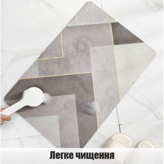 Інноваційний Суперпоглинаючий Діатомітовий Килимок для ванної Aquarius 50х80 см Кава/Сірий Буча