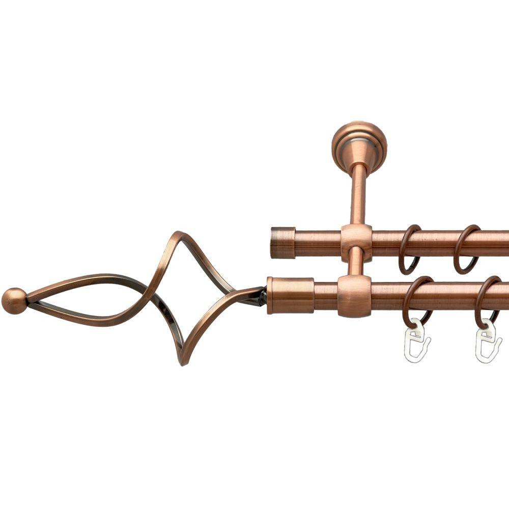 Карниз Orvit Ажур Хвилястий металевий дворядний литий гладка труба кільце металеве Мідь 16\16 мм 300 см Львов - изображение 1