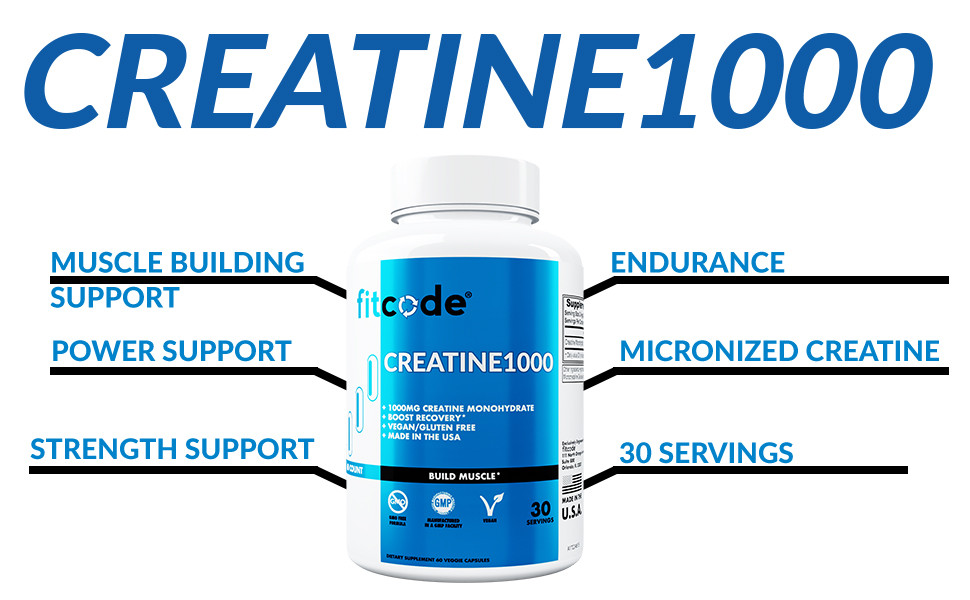 Креатин Fitcode Creatine1000, 500 mg, 60 Veggie Capsules Луцк - изображение 2