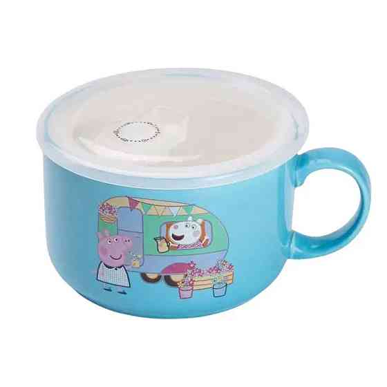 Миска для лапши фарфоровая 770 мл с герметичной крышкой, голубая HP-15-15 Киев