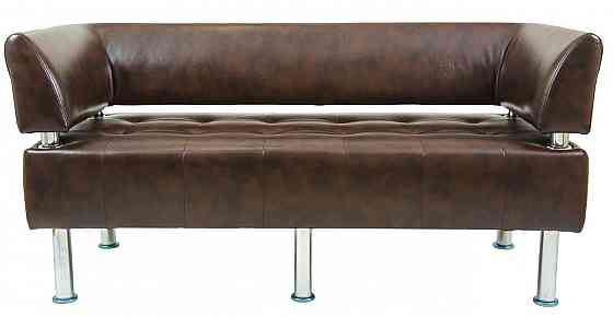 Диван Titan Office двійка зі спинкою та підлокітниками 1550х650х750 Коричневий Київ