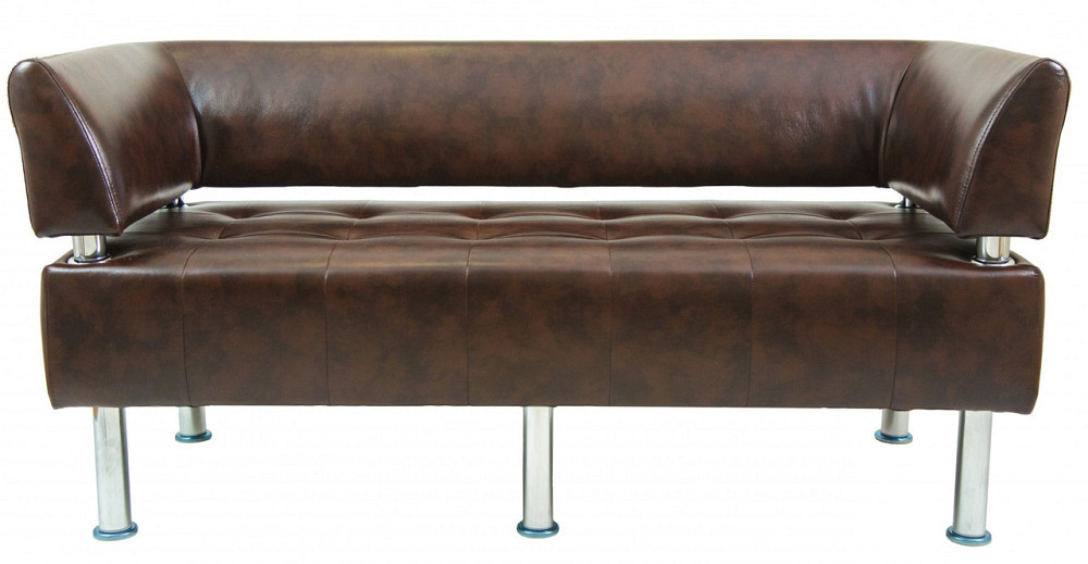 Диван Titan Office двійка зі спинкою та підлокітниками 1550х650х750 Коричневий Київ - фото 1