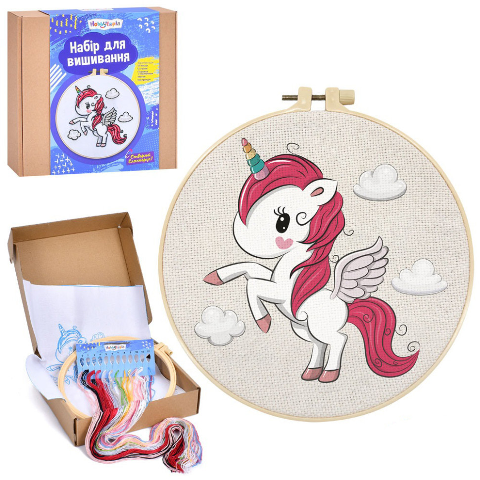 Дитячий набір для вишивання "Єдиноріжка" DYEK1017 п'яльце 20 см Вінниця - фото 1