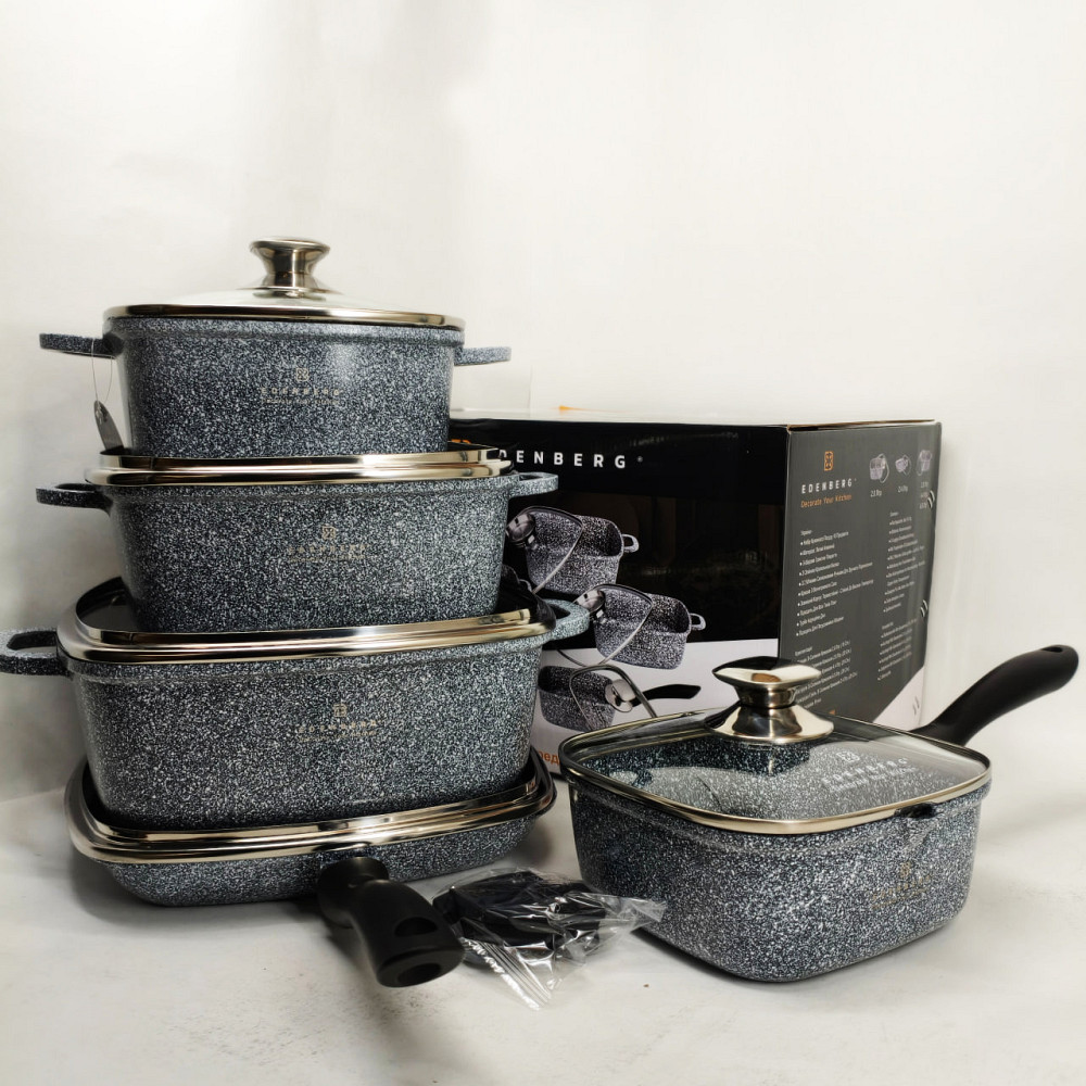 Набор мраморных кастрюль, Гранитный набор со сковородой, Мраморная посуда для кухни OD-14 Львов - изображение 4