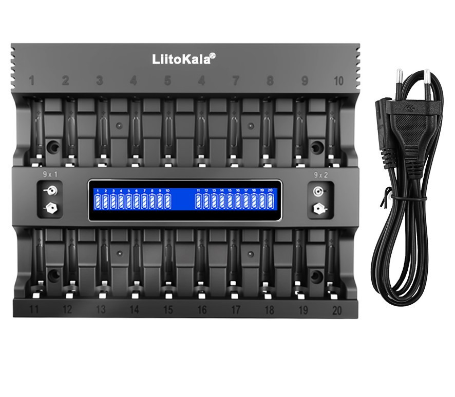 Зарядка на 20 акумуляторів AA AAA HR9V 1.2В/9В NiMH LiitoKala Lii-ND20 Київ - фото 1