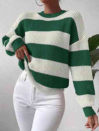 Жіночий повсякденний базовий светр ALaкрил/вовна біло-зелений Одеса