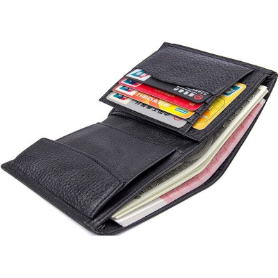 Кошелек Vintage Кожаный Черный (14598) Винница - изображение 7