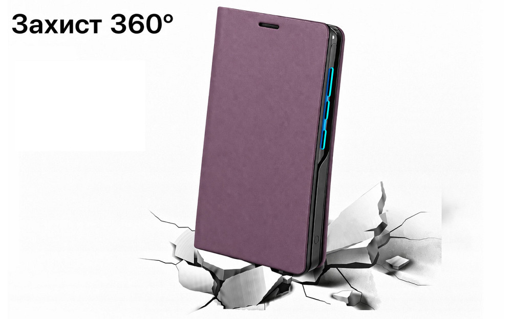 Чохол-книжка PlastGuard для Xiaomi Redmi 15 4G, Redmi 15C 4G — екошкіра, пластиковий бампер, магнітна застібка, функція підставки Київ - фото 1