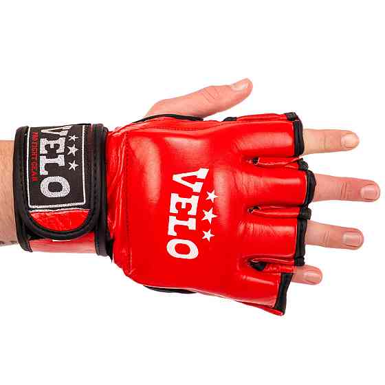 Рукавички для змішаних єдиноборств MMA шкіряні VELO ULI-4035 розмір S-XL кольори в асортименті Рукавички для боксу та єдиноборств Київ