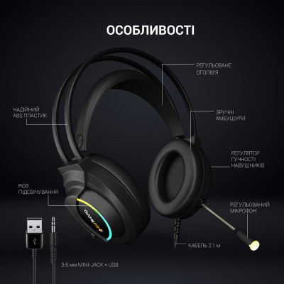 Навушники GamePro HS565 Nitro Black (HS565) Вінниця - фото 7