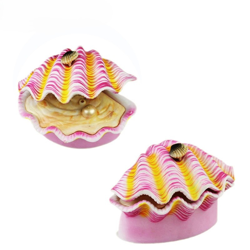 Декор в аквариум Ракушка с жемчугом 9 на 6 см разноцветный Киев - изображение 2