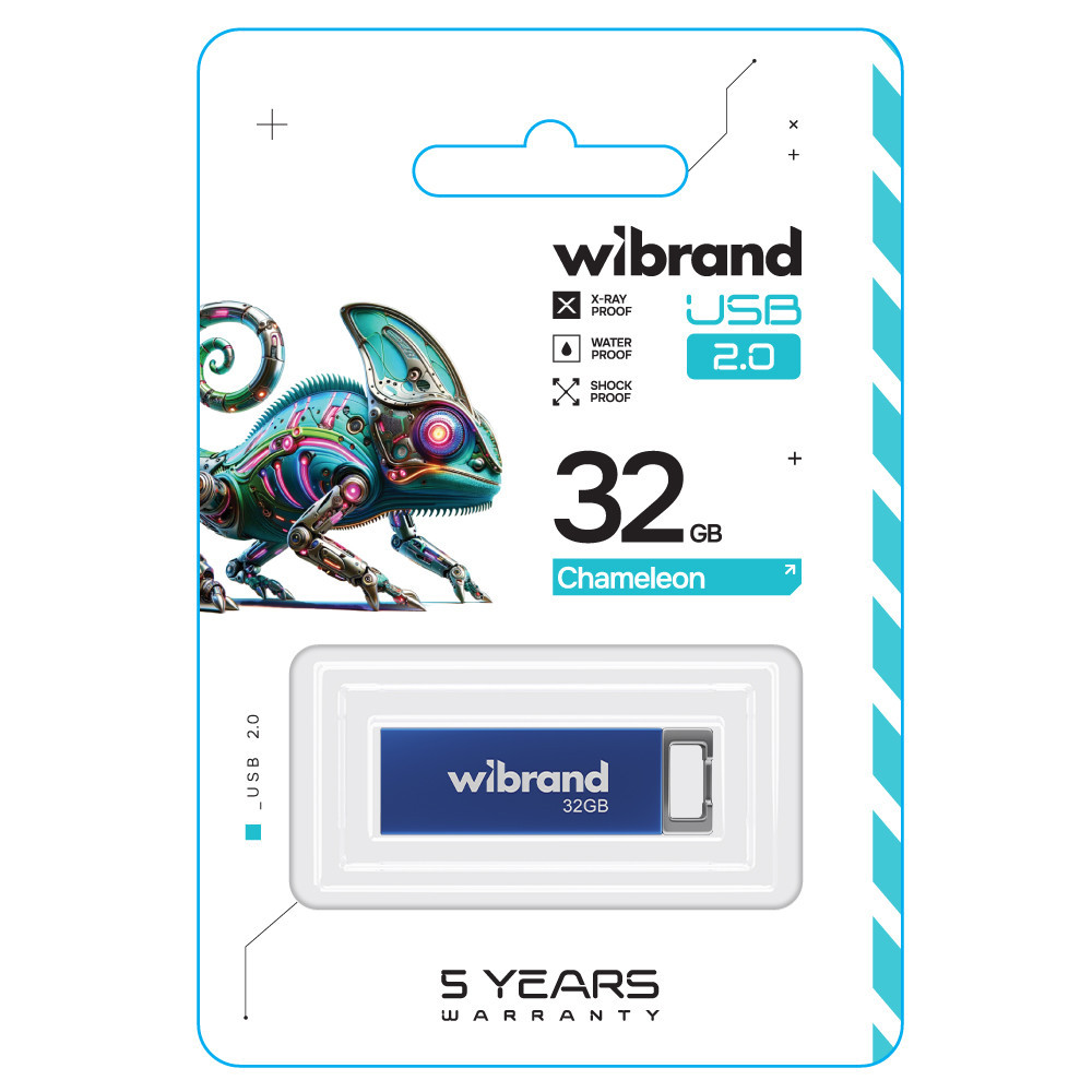 Флеш-накопитель Wibrand USB 2.0 Chameleon 32Gb Blue Киев - изображение 2