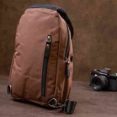 Сумка Vintage Через плече нейлон Коричнева (20634) Вінниця