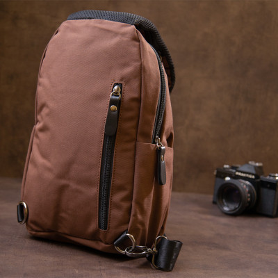 Сумка Vintage Через плече нейлон Коричнева (20634) Вінниця - фото 5