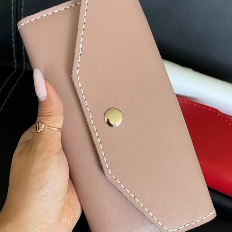 Гаманець жіночий клатч Флоренція Рожевий шкіряний, стильний модний клатч ручної роботиMasterSem Київ - фото 3