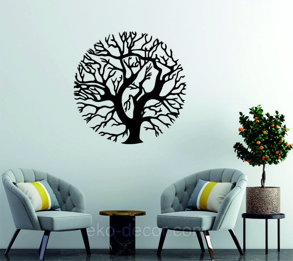 Декоративное настенное 3D Панно «Дерево в кругу» Декор на стену с объемом Киев - изображение 2