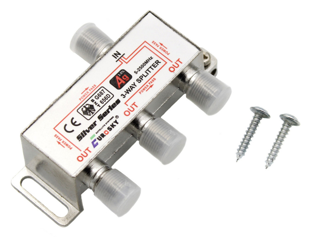 Сплиттер Eurosky Splitter 1/3-way Power Pass EUROSKY (с пропуском питания) Днепр - изображение 1