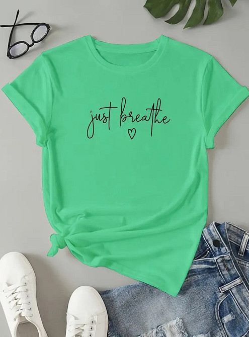 Жіноча футболка з написами М зелений Київ - фото 1