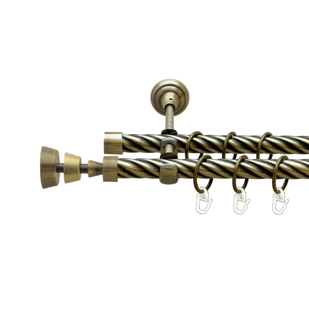 Карниз Orvit Піраміса металевий дворядний відкритий скручена труба кільце металеве Антик 19\19 мм 240 см Львов - изображение 1