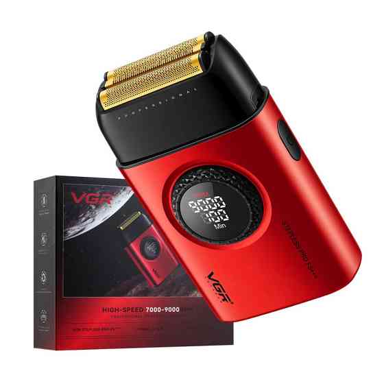 Електробритва VGR V-378 RED шейвер, подвійне лезо + триммер, регулювання потужності GZ-640 7000-9000 RPM Київ
