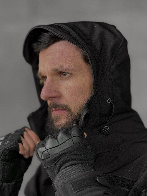 Демисезонная тактическая куртка софтшел  lion  black   ВТ5053 Одесса - изображение 4