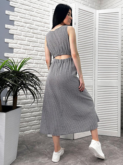 Довга літня сукня "Айріс" оптом | Норма и батал | Розпродаж моделі Чорний, 50-52 Київ - фото 4