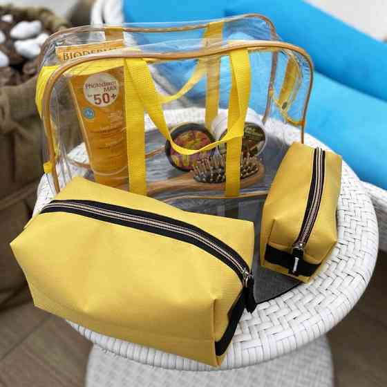 Набір для пляжу - сумка та дві косметички KBeach-yellow (Жовтий) Суми