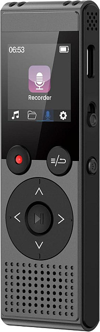 Диктофон QIUOIO V12 128GB голосовая активация 1536 Кбит/с перезаряжаемое устройство записи с USB-C для лекций встреч интервью Днепр - изображение 1