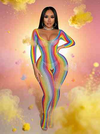 Комбинезон сетка Star Night с длинными рукавами, разноцветный, OS (S–L) Sex Aura Киев