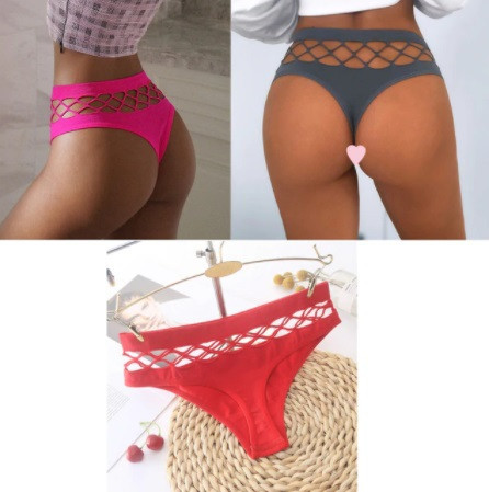 Набір стрінгів з високою талією 42 рожевий сірий червоний Київ - фото 1