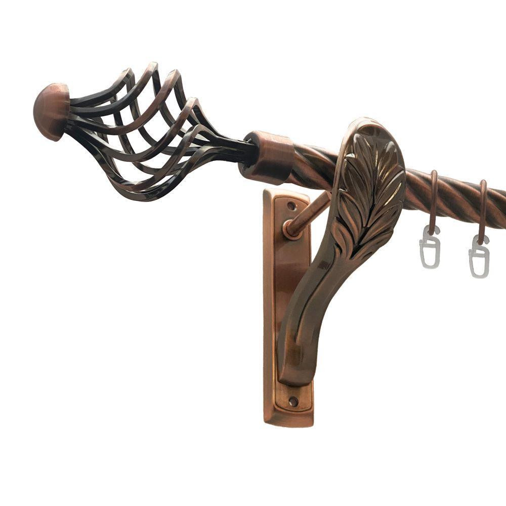 Карниз Orvit Арезо металевий однорядний ретро скручена труба кільце металеве Мідь 25 мм 160 см (00-00016342) Львов - изображение 1