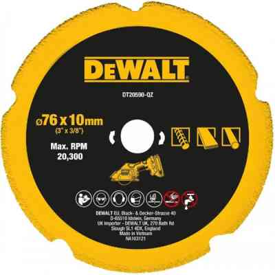 Диск пильний DeWALT універсальний 76 х 9,5 мм, 5z, FTG, 20 градусів (DT20590) Вінниця