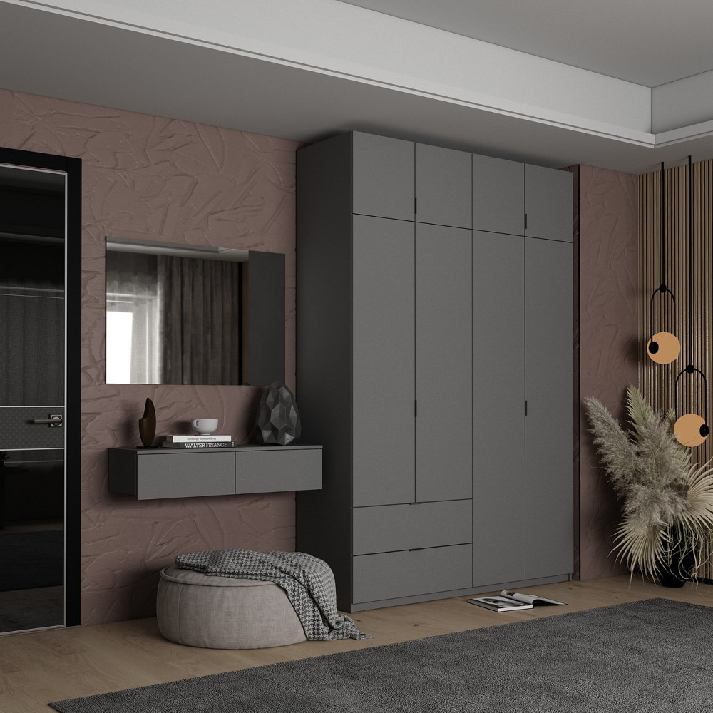 Комплект мебели Doros Левия + зеркало Графит 100х32х100 (42005236) Львов - изображение 3