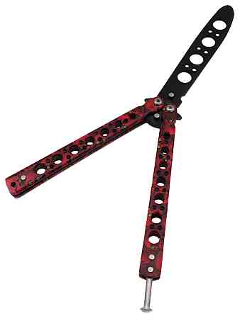 Ніж метелик Тренувальний Skall 301-2 Червоний Дніпро