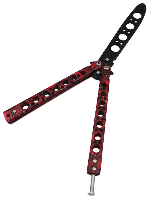 Ніж метелик Тренувальний Skall 301-2 Червоний Дніпро - фото 2