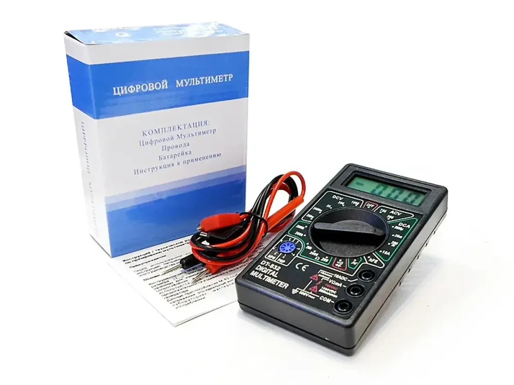 Тестер электросети DT-832 мультиметр цифровой, измерение напряжения, тока, сопротивления, диодов Одесса - изображение 1