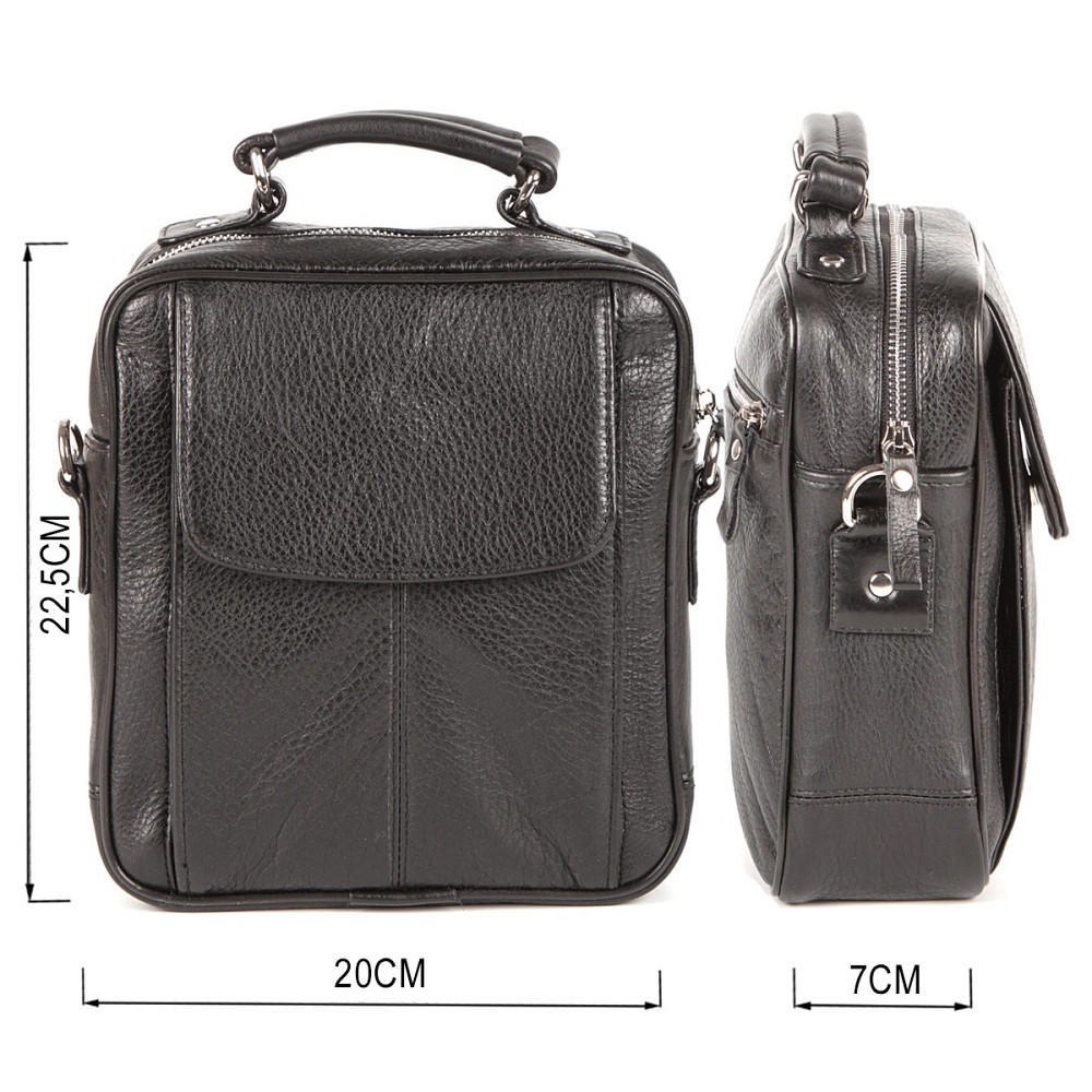 Сумка из высококачественной кожи Черная (SHVIGEL) Киев - изображение 7