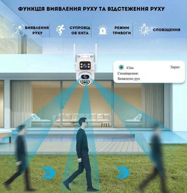 Вулична подвійна WiFi камера відеоспостереження iCSee 8MP PTZ A33WQ. Харків - фото 2