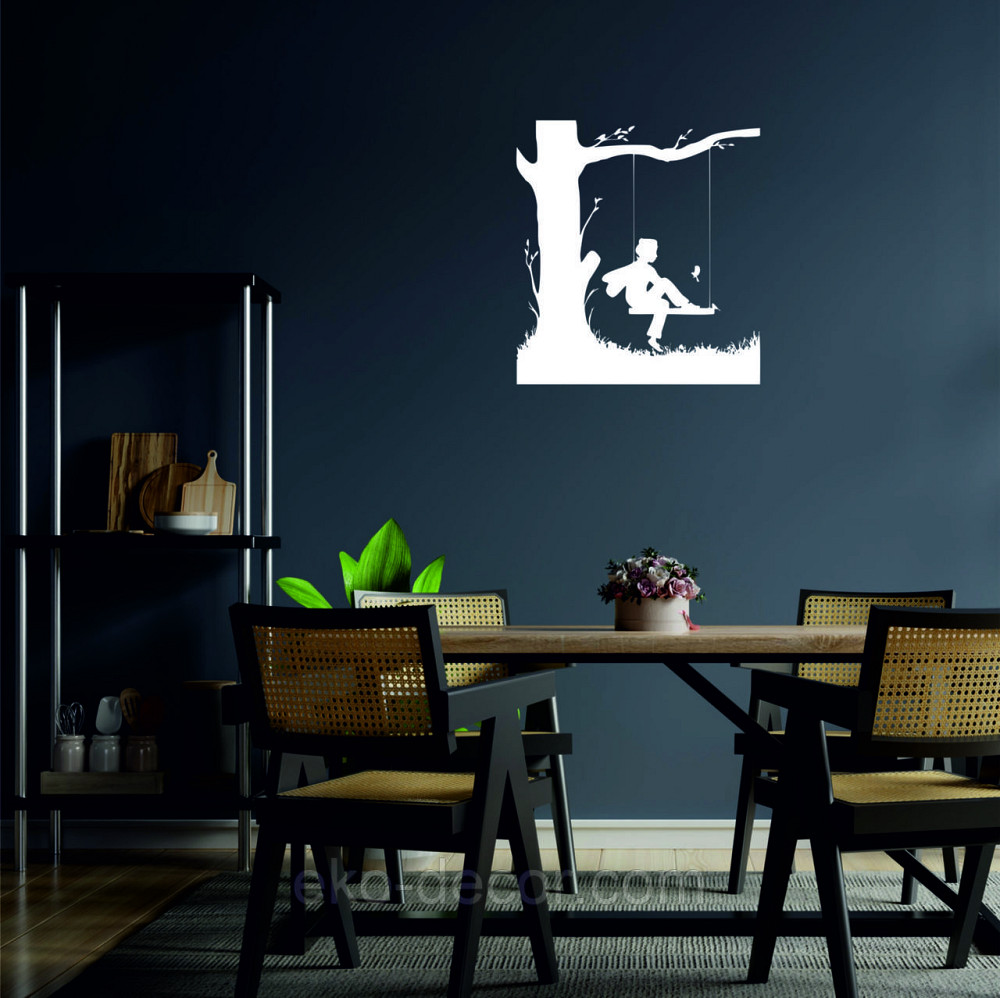 Декоративное настенное Панно «Мальчик на качеле» Декор на стену 50*46 см, Белый Киев - изображение 6