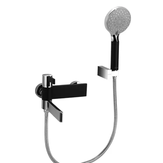 Змішувач для ванни з душовим гарнітуром GAPPO G3281 чорний/хром Київ